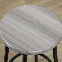 HOMCOM Conjunto de Móveis Altos de Bar com 5 Peças Mesa de Refeição Industrial e 4 Bancos Redondos Cinzento e Preto(m-8)