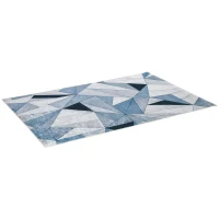 HOMCOM Alfombra de Salón Moderna de Terciopelo 230x160 cm Alfombra Geométrica con Base Antideslizante  Multicolor(m-9)