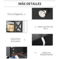 HOMCOM Mesa Consola de Entrada Recibidor con 2 Cajones y 2 Estantes Inferiores Mueble Moderno Base Elevada Antivuelco 100x30,5x80 cm Negro(m-5)