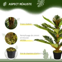 HOMCOM Plante artificielle palmier 85 cm avec 18 grandes feuilles grand réalisme pot inclus(m-4)
