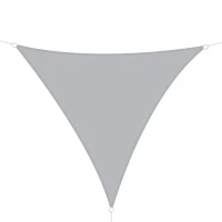 Outsunny Toldo vela Triangular 4x4x4 metros Toldo tipo Sombrilla Parasol Triángulo de Poliéster para Jardín Playa Camping Color Gris(m-1)