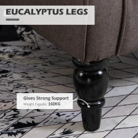 HOMCOM Fotel Uszny z Pikowaniem – Elegancja i Komfort w Twoim Salonie, Brązowy(m-6)