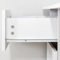 HOMCOM Mesa de Ordenador Escritorio para Hogar Oficina 3 Cajones 3 Estantes Mobiliario de Oficina 120x49x72cm Blanco(m-6)