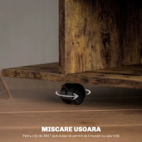 HOMCOM Modern TV Cabinet Stand Storage Shelves Table Mobile Bedroom Furniture Bookshelf Bookcase Rustic Brown(m-5)