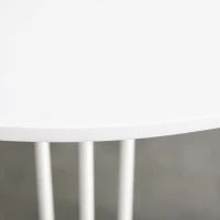 HOMCOM Mesa de Comedor Redonda con Patas de Horquilla Metálicas Estilo Moderno Nórdico para Cocina Salón Cafetería Bar Ø70x75 cm Blanco(m-8)