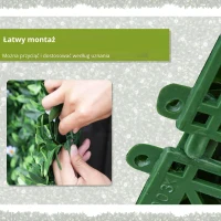 Outsunny 12 sztuk ściana ze sztucznych roślin tworzywo sztuczne 50 cm x 50 cm x 5 cm(m-5)