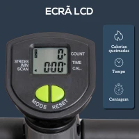HOMCOM Máquina de Step Stepper Fitness em Casa com Tela LCD Alça e Pedais Antiderrapantes para Ginásio 55x44x108 cm Cinzento(m-4)