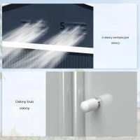 Outsunny Metalowy schowek na narzędzia z drzwiami przesuwnymi i oknami wentylacyjnymi, 277 x 195 x 192 cm, ciemnoszary(m-7)