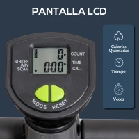 HOMCOM Máquina de Steps Mini Stepper para Fitness en Casa con Pantalla LCD y Pedales Antideslizantes 55x44x108cm Gris y Verde(m-4)