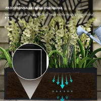 Outsunny Parawan z grządką na zewnątrz, parawan ogrodowy, ścianka działowa z donicą, metal, czarny(m-5)