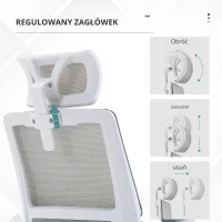Vinsetto Ergonomiczne Krzesło Biurowe, Regulowana Podgłówka, 58 x 61 x 119 cm, Szary(m-7)