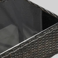 Outsunny zestaw mebli ogrodowych z technorattanu 4-częściowy brązowy + kremowy(m-8)