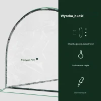 Szklarnia Outsunny, szklarnia z drzwiami, chłodnia, domek dla roślin, szkółka roślin, stal PVC, 200 x 100 x 80 cm(m-6)