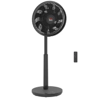 HOMCOM Pedestal Fan with Oscillating, Tilt, Adjustable Height, Black(m-10)