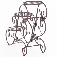 Outsunny stojak na kwiaty 3-poziomowy kwietnik, stojak na rośliny, metal(m-6)