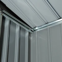 Outsunny Szop ogrodowy, 2 drzwi przesuwne, okna wentylacyjne, rama podłogowa z ocynkowanej stali, nierdzewna stal, jasnozielony, 2,13 x 1,30 x 1,85 m(m-8)