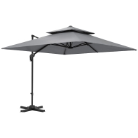 Garden Cantilever Parasol 300L x 300W x 260Hcm Light Grey