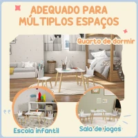 AIYAPLAY Mesa Infantil com 2 Cadeiras com Encosto em Forma de Coroa para Crianças de 3-6 Anos para Sala de Jogos Dormitório Branco(m-6)