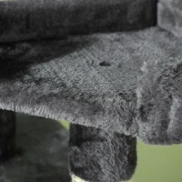 PawHut Albero Tiragraffi per Gatti con Due Cucce in Peluche e Sisal, Grigio, 50x50x170cm(m-9)