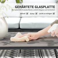 Outsunny Gartenmöbel Set aus Polyrattan Lounge-Set mit Sofa Sessel Tisch Kissen wetterfest 116 x 60 x 69 cm Braun+Dunkelgrau(m-7)