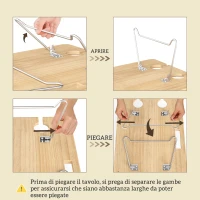 Outsunny Cesta da Pic Nic per 4 Persone con Tavolino e Cavatappi, in Vimini, 51x33x25 cm, Marrone Chiaro(m-7)