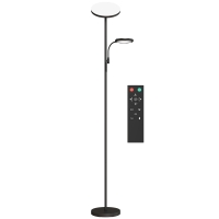 HOMCOM LED Floor Lamp for Living Room, Stepless Dimmable Standing Lamp, Mother and Child Uplighter with Reading Light, 4 Scene Modes, 2700K-6500K Colour Temps, 4 Brightness Levels, Remote Control