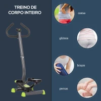 HOMCOM Máquina de Step Stepper Fitness em Casa com Tela LCD Alça e Pedais Antiderrapantes para Ginásio 55x44x108 cm Cinzento(m-7)