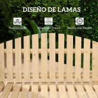 Outsunny Banco Columpio de Jardín de Madera de 2 Plazas con Bandejas Laterales Reposabrazos y Estructura en A Natural(m-8)