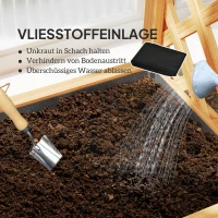 Outsunny Verhoogd Tuinbed Plantenbak met Klimrek, Boogdak Klimplantenrek Hout 83 x 36 x 145cm Lichtbruin(m-7)