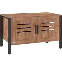 PawHut Cat Litter Box Enclosure with Tall Legs, Scratching Board, Double Doors, Ventilation Holes, 80 x 45 x 50 cm, Dark Brown(m-11)