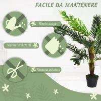 Outsunny Pianta Artificiale Palma Cycas Alta 123cm per Interno ed Esterno con Vaso Incluso(m-5)