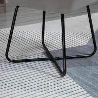 HOMCOM Sillón de Salón Tapizado en Terciopelo con Asiento Acolchado Base Metálica Cruzada Gris(m-8)