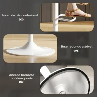 HOMCOM 2 Bancos de Bar Reguláveis em Altura 84-104 cm com Encosto e Apoio para os Pés Estofadas em PU Giratórias em 360° Branco(m-7)