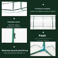 Szklarnia Outsunny, szklarnia z drzwiami, chłodnia, domek dla roślin, szkółka roślin, stal PVC, 200 x 100 x 80 cm(m-4)