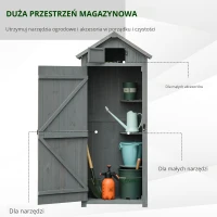 Outsunny Szafka Ogrodowa z Drewna, Praktyczna i Stylowa, Szary+Zielony(m-4)