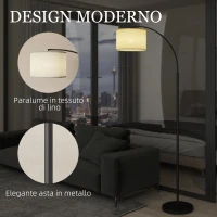 HOMCOM Lampada da Terra LED Regolabile con Telecomando, 11 Temperature e 11 Luminosità, Timer 1H, Girevole, Nero(m-9)