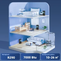 HOMCOM Climatiseur mobile 7000 BTU avec télécommande, minuterie 24H, jusqu'à 26 m², classe énergétique A, noir(m-5)