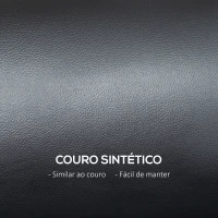 HOMCOM Sofá de 2 Lugares Estofado em Couro Sintético com Braços Acolchoados Espessos e Pés de Madeira  117x78x78 cm Preto(m-7)
