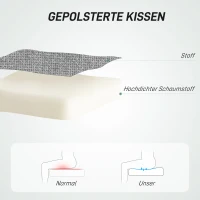 HOMCOM Armloser Bürostuhl, gepolstert, höhenverstellbar, drehbar, rollbar, Grau(m-4)