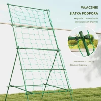 Outsunny Stalowa pergola do pnączy w kształcie A nie rdzewiejąca, do roślin pnących 101x133x227 cm, Zielona(m-5)
