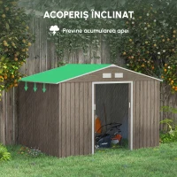 Outsunny Magazin Gradina 277×195×192 cm – Depozitare Unelte cu Ventilatie(m-8)