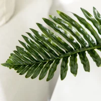HOMCOM Kunstpflanze, Tropische Palme, inkl. Übertopf, 50 cm, Grün + Schwarz(m-9)