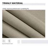 Outsunny Markiza Boczna, Montaż bez Wiercenia, regulowana wysokość, z korba ręczną, rama metalowa, kolor piaskowy, 2 x 2,15-3,05 m(m-6)