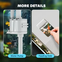 PawHut 26L Glass Fish Tank With Filter System, LED Lights, Water Pump, White(m-9)