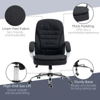 Vinsetto Comfortabele Ergonomische Draaibare Bureaustoel Zwart(m-7)