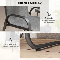 Outsunny Three-Piece Metal Frame Garden Seating Set - Grey(m-6)