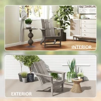 Outsunny Cadeira Adirondack de Exterior Cadeira de Jardim com Assento Extra Largo Carga 120 kg 75x83x90 cm Cinzento Escuro(m-7)