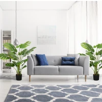HOMCOM Lot de 2 plantes artificielles Monstera deliciosa avec pot inclus, hauteur 120 cm, pour interieur, décoration(m-7)