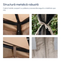 Outsunny Foisor de Gradina cu Plasa de Tantari din Metal si Poliester 294x294cm(m-5)
