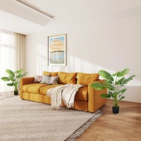 HOMCOM Lot de 2 plantes artificielles Monstera deliciosa avec pot inclus, hauteur 120 cm, pour interieur, décoration(m-4)